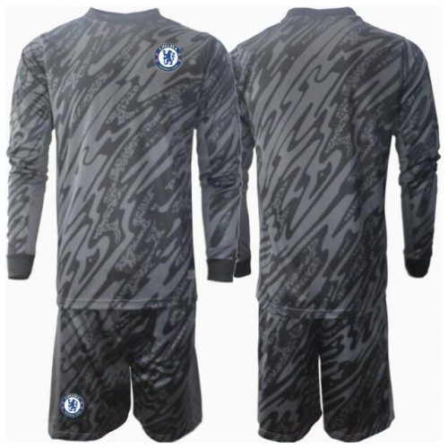 Fotballdrakt Barn Chelsea Keeper Bortedraktsett 2024-25 Langermet (+ Korte bukser)